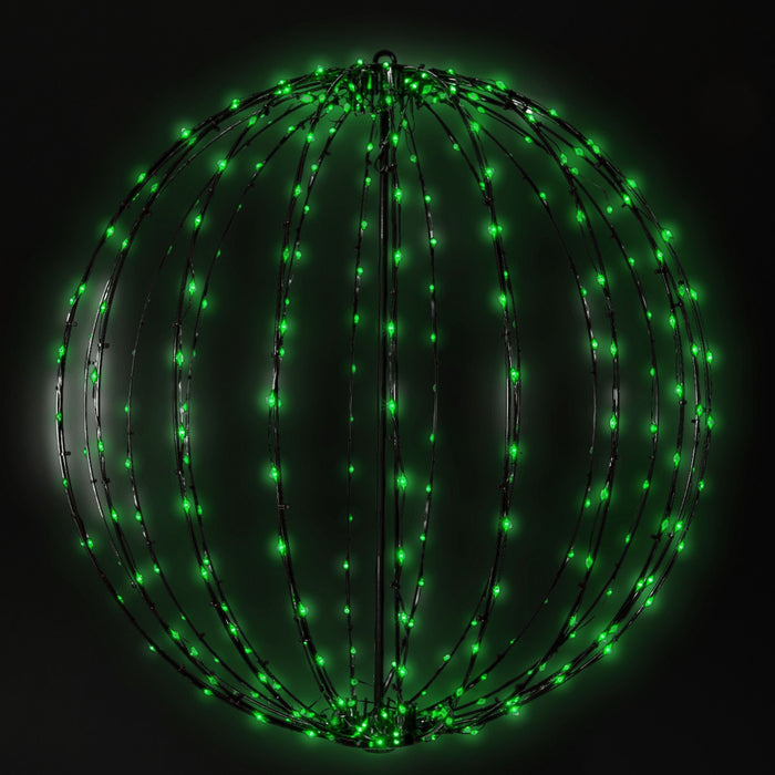 Foldable Sphere Brown Wire Spheres Lights for Christmas Green 15" 