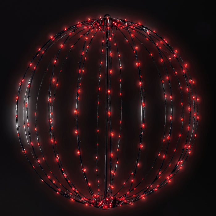 Foldable Sphere Brown Wire Spheres Lights for Christmas Red 15" 
