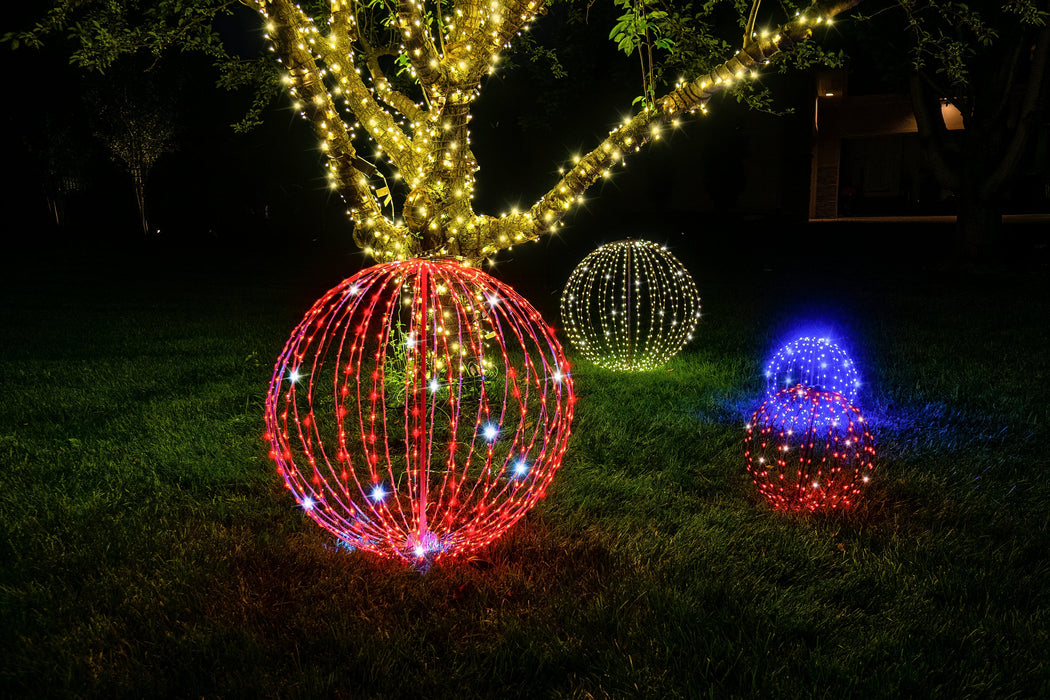 Foldable Sphere White Wire Spheres Lights for Christmas 