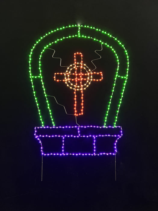 Tombstone - Cross - 40" Lights for Christmas 