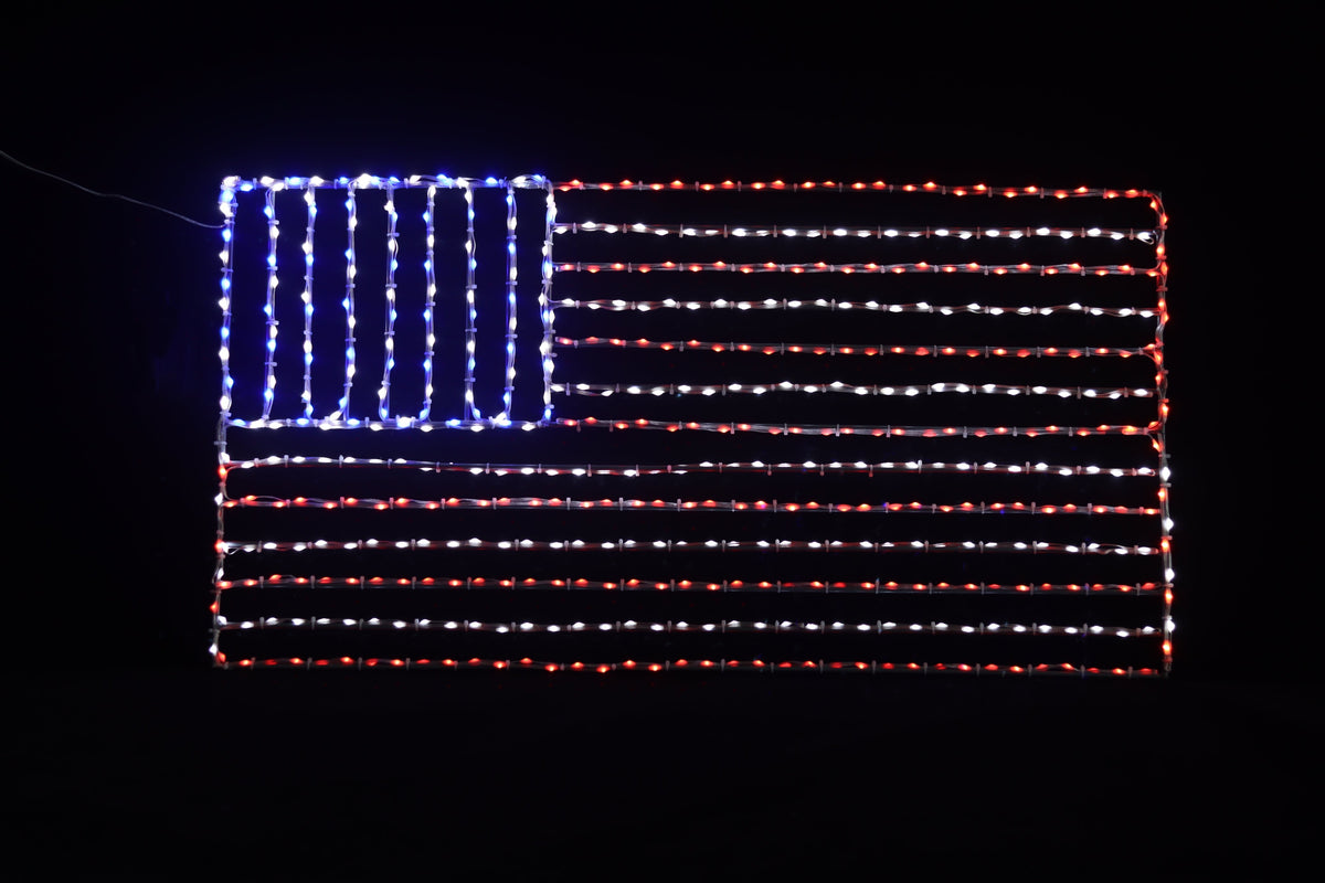 USA Flag Wire Decor — Lights for Christmas