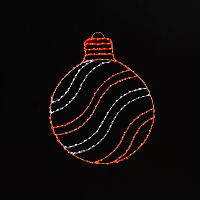 Round Ornament 30" Wire Décor Wire Décor Lights for Christmas Candy Cane 