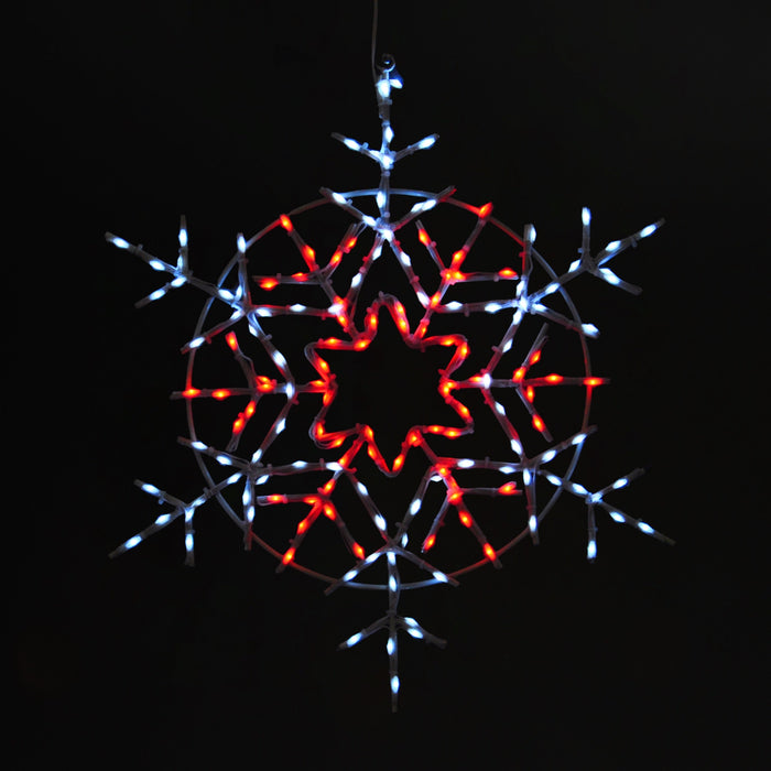 Snowflake 20" Wire Décor Wire Décor Lights for Christmas Red 