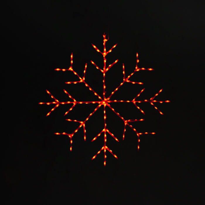 Snowflake 24" Wire Décor Wire Décor Lights for Christmas Red 