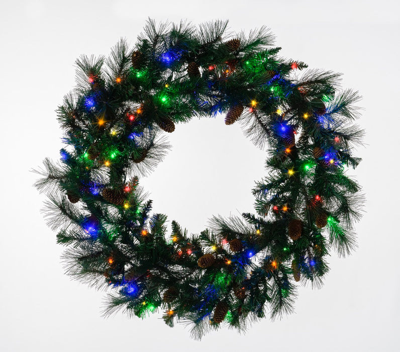 Mixed Noble Wreath Wreaths & Garland Lights for Christmas 36" Multi 