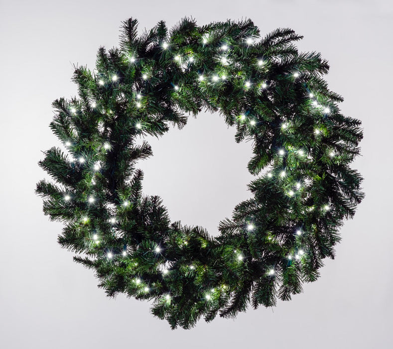 Sequoia Fir Wreath Wreaths & Garland Lights for Christmas 48" Pure White 