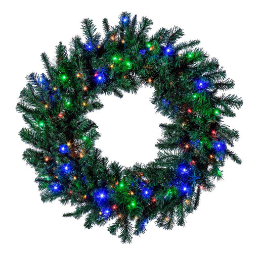 Sequoia Fir Wreath Wreaths & Garland Lights for Christmas 36" Multi 